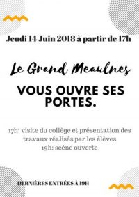 Portes ouvertes du collège le 14 juin